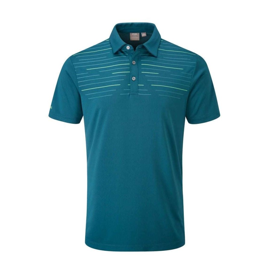 Shirts * | Ping Portman Golf Polo Shirt P03524 Deep Atlantic/Scuba Blue Dasb