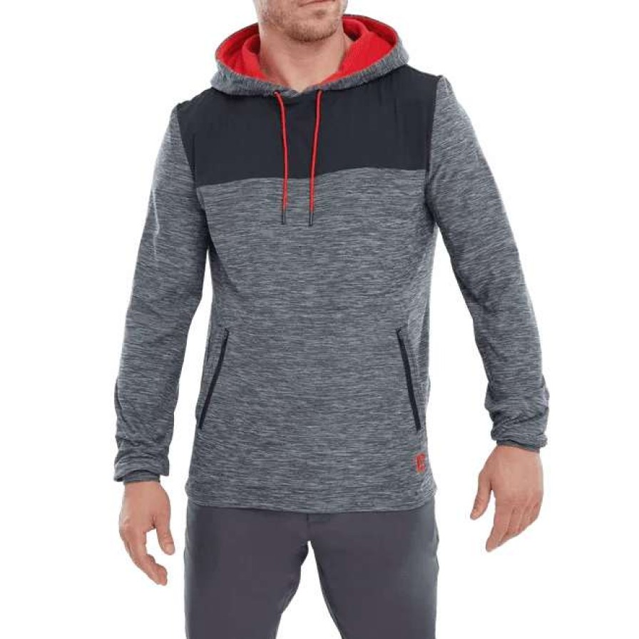 Mid Layers * | Footjoy Thermal Golf Hoodie 88828 Navy Spacedye