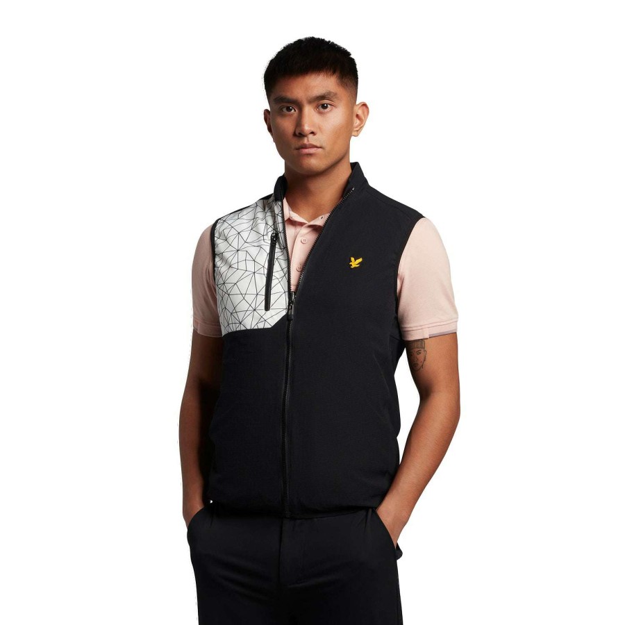 Mid Layers * | Lyle & Scott Hyper Reversible Golf Gilet Jk1661G White 626