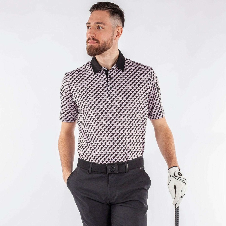 Shirts * | Galvin Green Mercer Golf Shirt G1363 Pink/Black/White 97