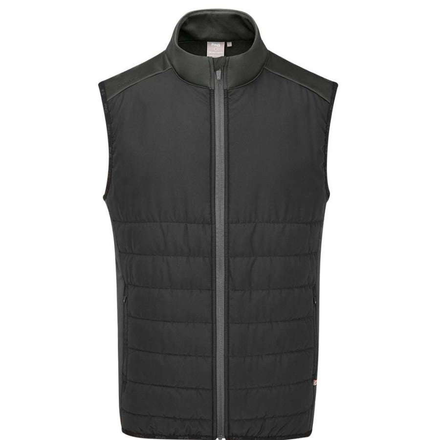 Mid Layers * | Ping Arlo Sensorwarm Full-Zip Golf Vest P03544 Black/Asphalt B3Es