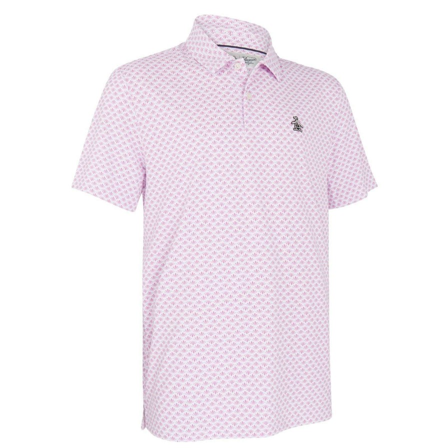 Shirts * | Original Penguin Geo Print Golf Polo Shirt Ogksc030 Pirouette 687