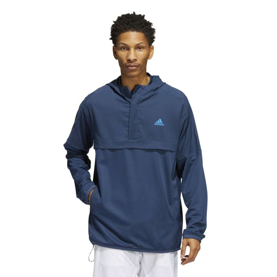 Mid Layers * | Adidas Primeblue 1/4-Zip Golf Hoodie Hg8832 Crew Navy