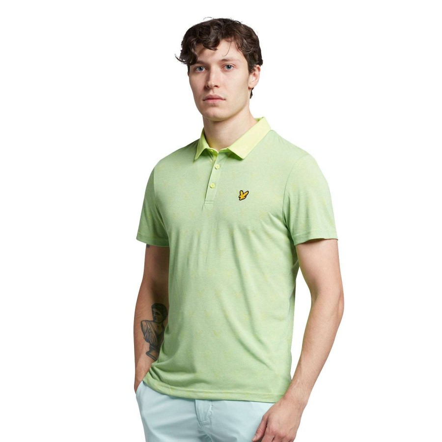 Shirts * | Lyle & Scott Jacquard Golf Polo Shirt Sp1562G Sharp Green Z913