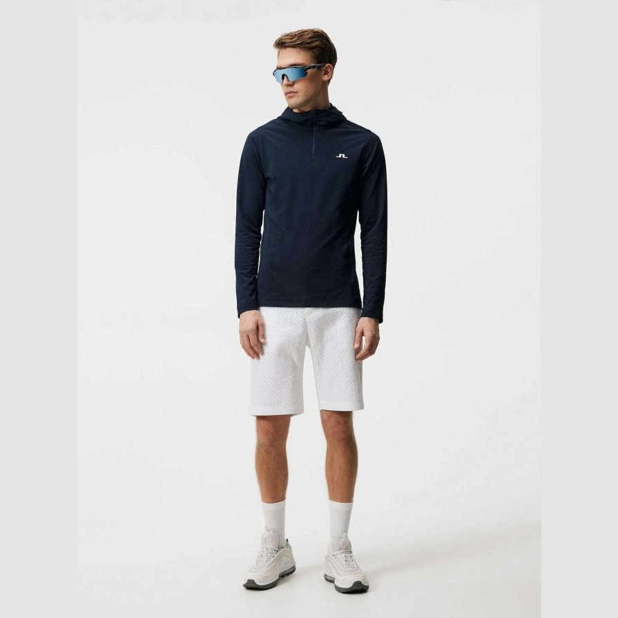 Mid Layers * | J.Lindeberg Stefan Golf Hoodie Amjs08429 Navy 6855