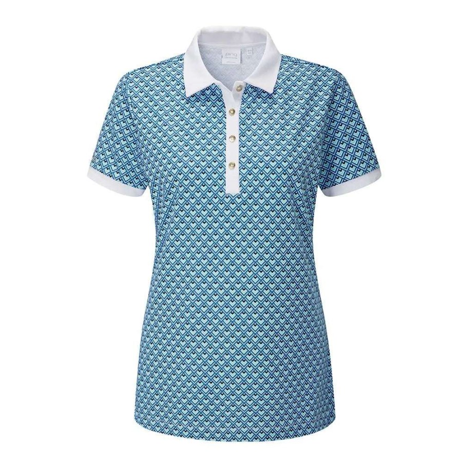 Polo Shirts * | Ping Ladies Etta Golf Polo Shirt P93560 Horizon Multi Hm63