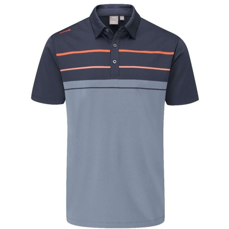 Shirts * | Ping Staton Golf Polo Shirt P03457 Greystone Multi Gsm