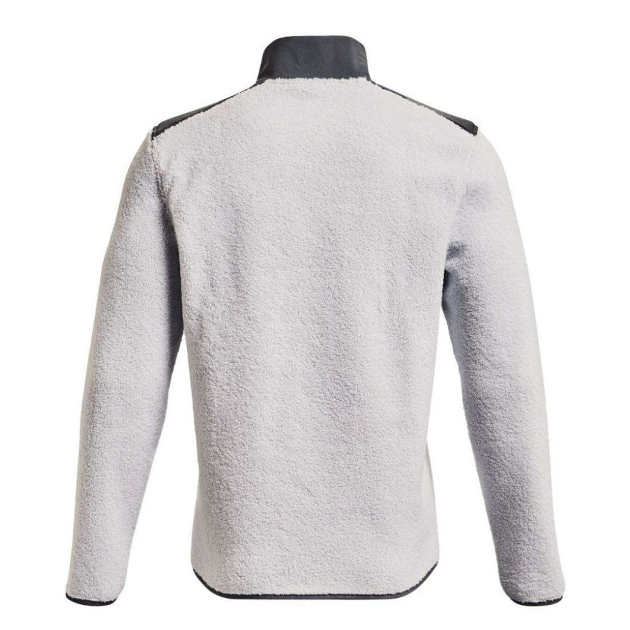 Mid Layers * | Under Armour Pile Golf Sweater Fleece 1366284 Halo Grey/Pitch Grey 014