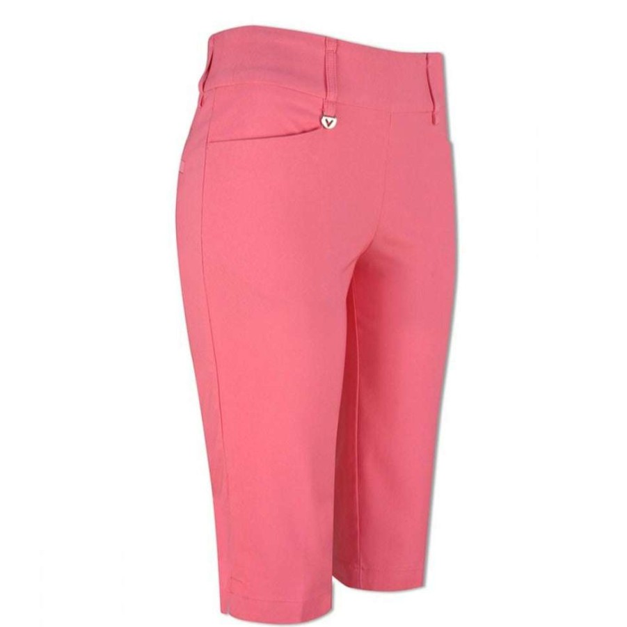 Shorts & Skorts * | Callaway Ladies Inseam Pull On City Golf Shorts Cgbf9022 Camellia Rose 655