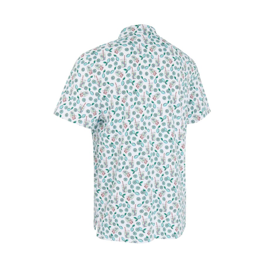 Shirts * | Original Penguin Lemonade All Over Print Golf Polo Shirt Ogksc042 Bright White 118