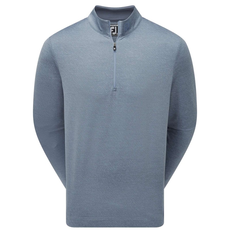 Mid Layers * | Footjoy Jacquard Chill Out Golf Pullover 88795 Bluestone