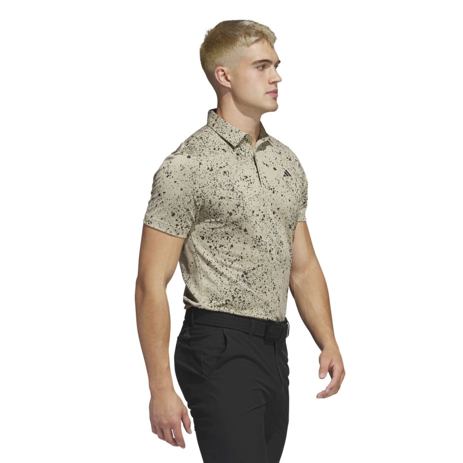 Shirts * | Adidas Jacquard Golf Polo Shirt Hs1118 Hemp/Black/Olive Strata