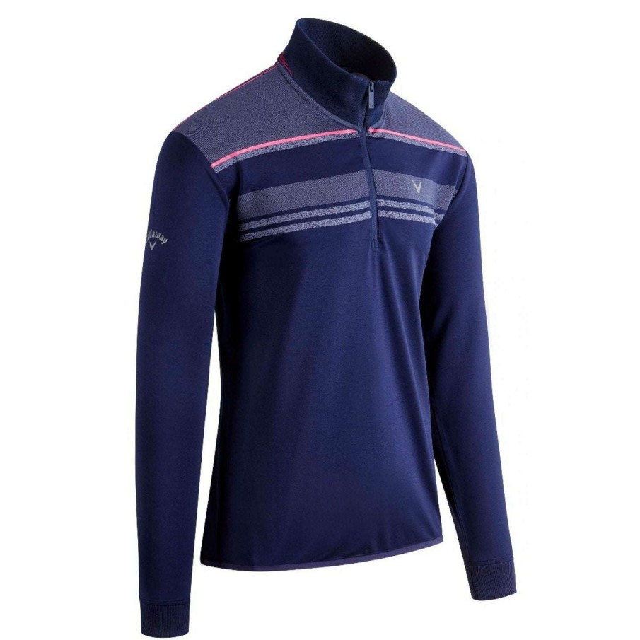 Mid Layers * | Callaway Digital Print Golf Pullover Cgksa0K4 Peacoat/Boudoir Red 410