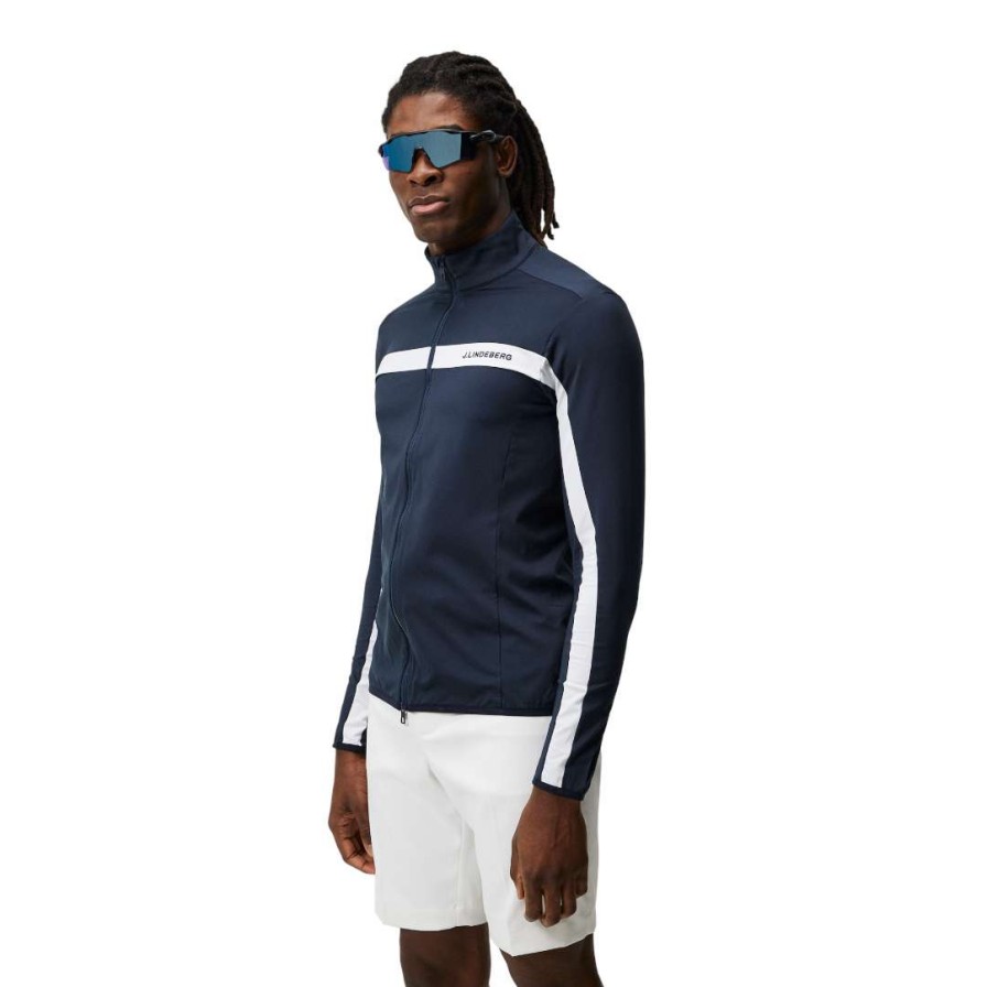 Mid Layers * | J.Lindeberg Jarvis Golf Mid Layer Gmjs03873 Jl Navy 6855