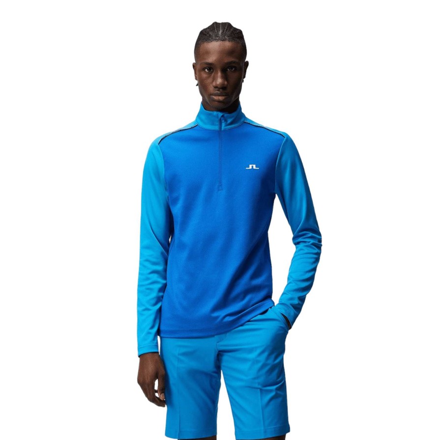 Mid Layers * | J.Lindeberg J. Linderberg Terry Golf Mid Layer Amjs07868 Brilliant Blue O175