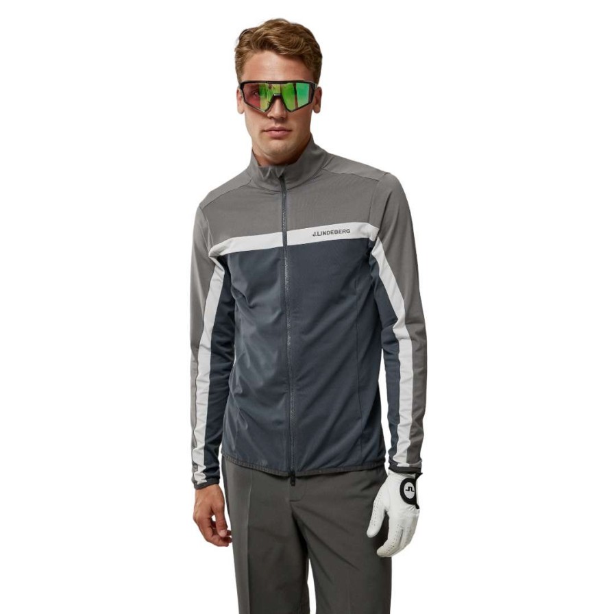 Mid Layers * | J.Lindeberg Jarvis Golf Mid Layer Amjs06691 Volcanic Ash U221