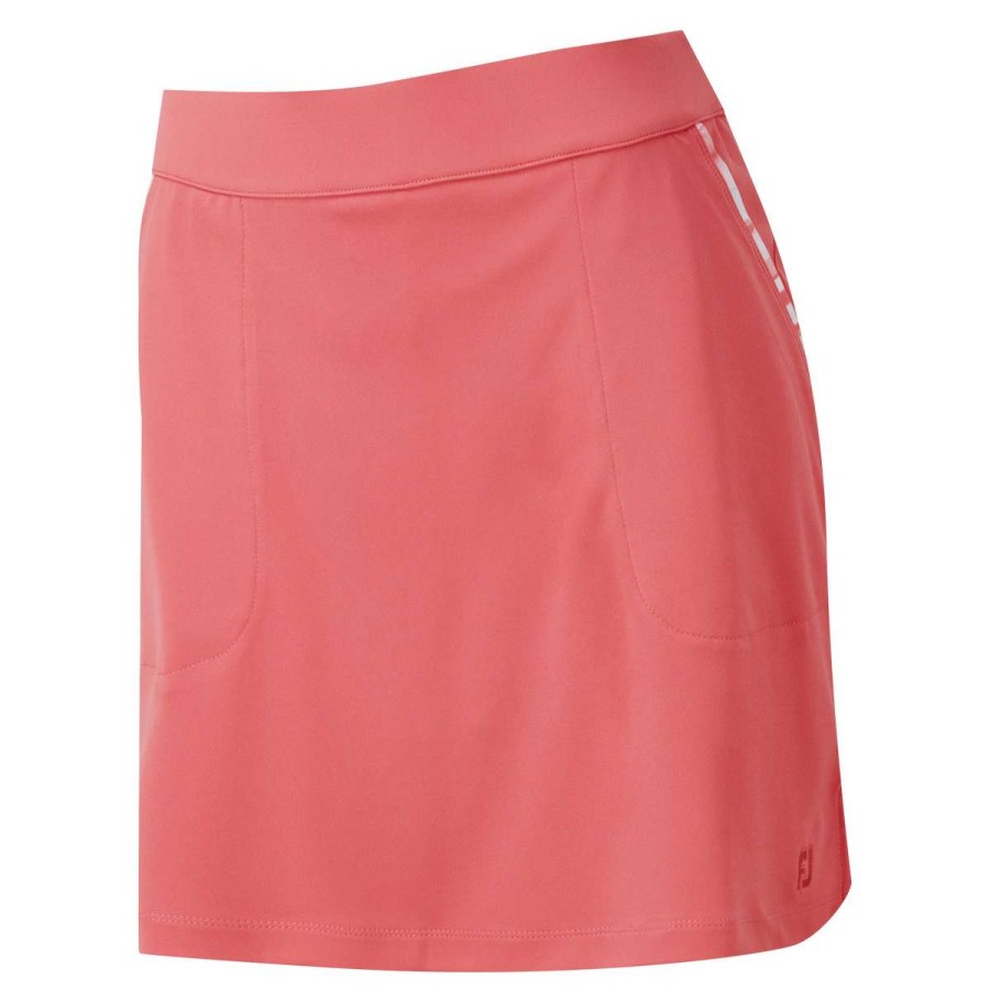 Shorts & Skorts * | Footjoy Ladies Interlock Golf Skort 88479 Bright Coral