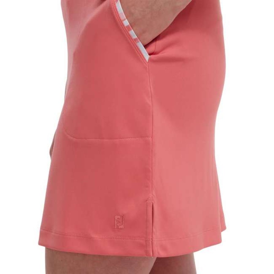 Shorts & Skorts * | Footjoy Ladies Interlock Golf Skort 88479 Bright Coral