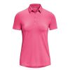 Polo Shirts * | Under Armour Ladies Zinger Golf Shirt 1363949 Pink Punk/Flamingo 640