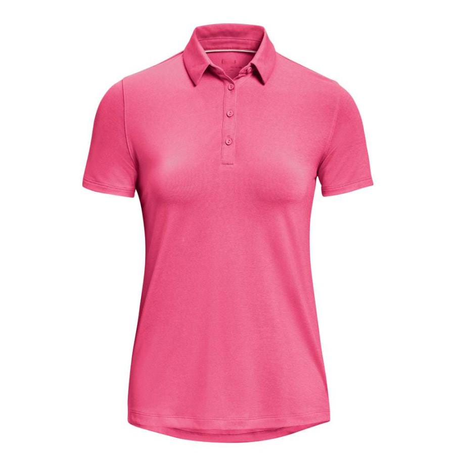 Polo Shirts * | Under Armour Ladies Zinger Golf Shirt 1363949 Pink Punk/Flamingo 640