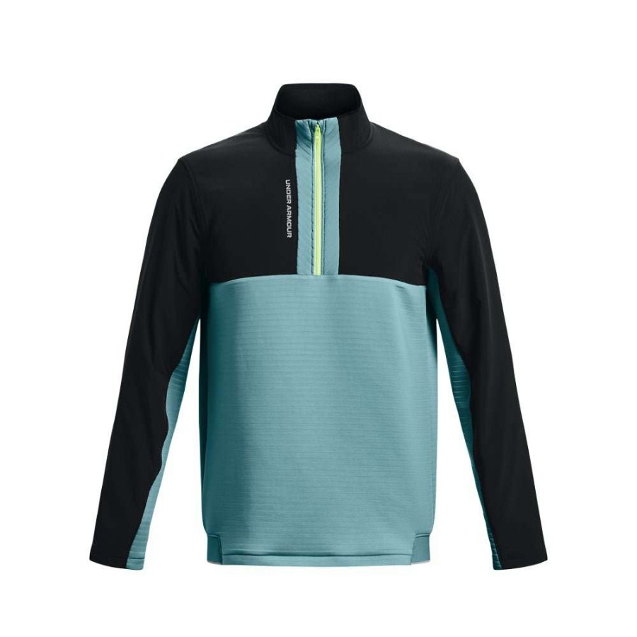 Mid Layers * | Under Armour Storm Daytona 1/2-Zip Golf Top 1373409 Black/Still Water 002