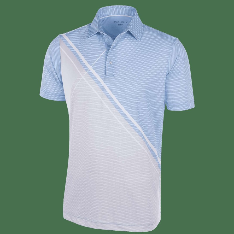 Shirts * | Galvin Green Martin Golf Shirt G1362 Bluebell/Cool Grey/White 67