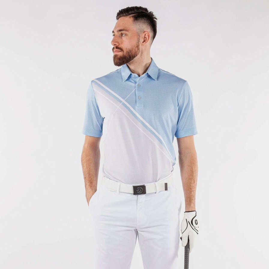 Shirts * | Galvin Green Martin Golf Shirt G1362 Bluebell/Cool Grey/White 67