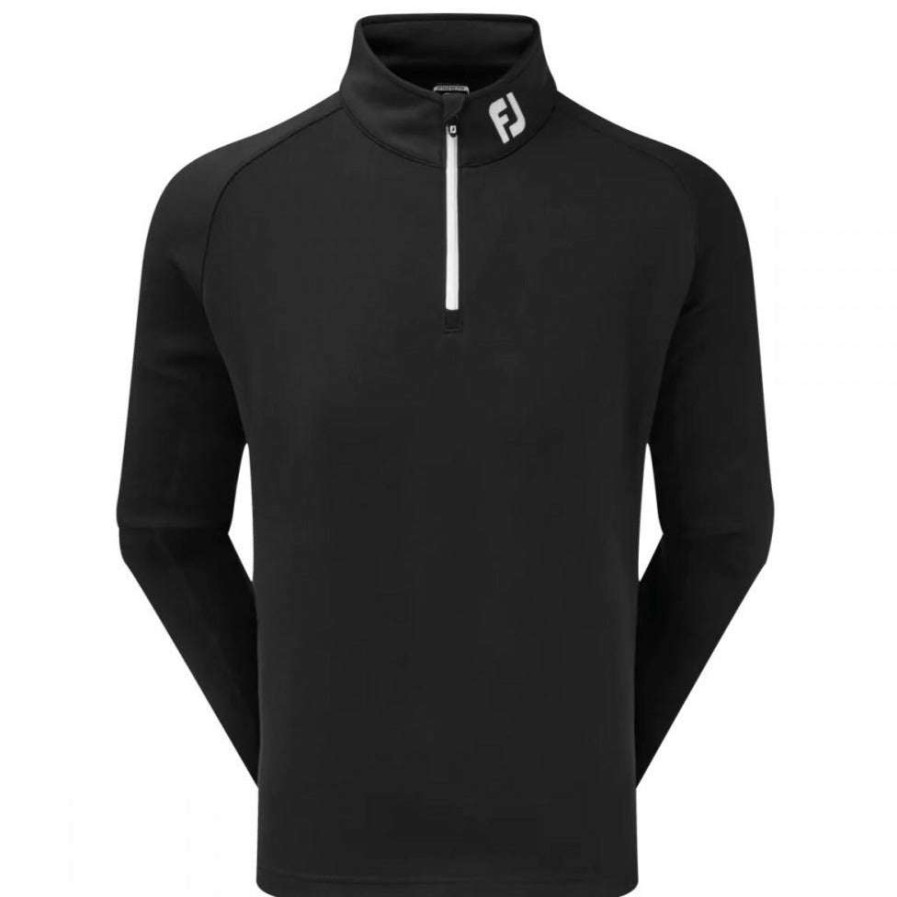 Mid Layers * | Footjoy Chill Out 1/4-Zip Golf Pullover 90146 Black