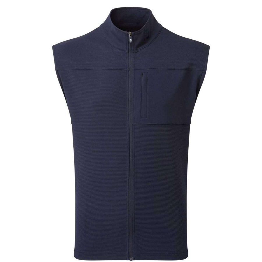 Mid Layers * | Footjoy Ottoman Knit Golf Vest 80065 Navy