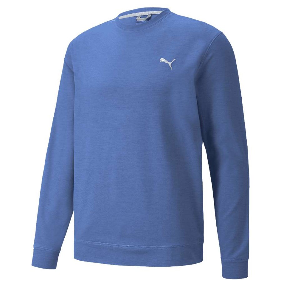 Shirts * | Puma Cloudspun Golf Crew Neck 597596 Bright Cobalt Heather 24