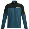 Mid Layers * | Under Armour Storm Windstrike 1/2 Zip Golf Top 1377382 Static Blue/Still Water/Lime Surge 414