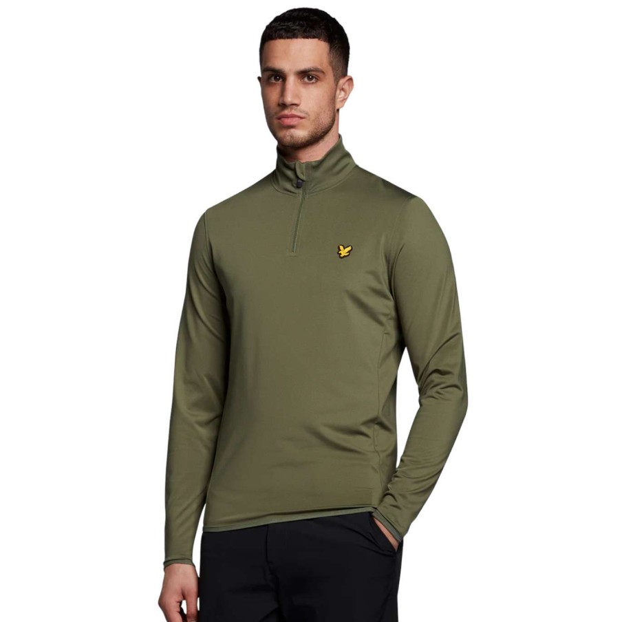 Mid Layers * | Lyle & Scott Tech Golf Mid Layer Ml1760G Cactus Green