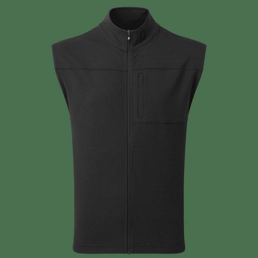 Mid Layers * | Footjoy Ottoman Knit Golf Vest 80064 Black