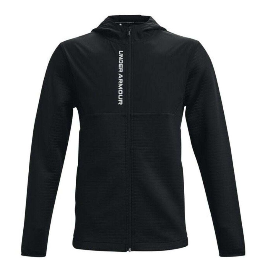 Mid Layers * | Under Armour Storm Daytona Full Zip Golf Hoodie 1366279 Black/Reflective 001