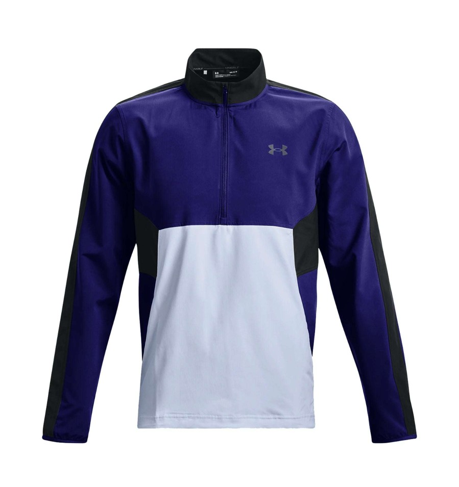 Mid Layers * | Under Armour Storm Windstrike 1/2-Zip Golf Pullover 1370156 Bauhaus Blue/Oxford Blue 456