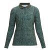 Polo Shirts * | Rohnisch Ladies Sia L/S Golf Polo Shirt 110752 Green Crocco T372