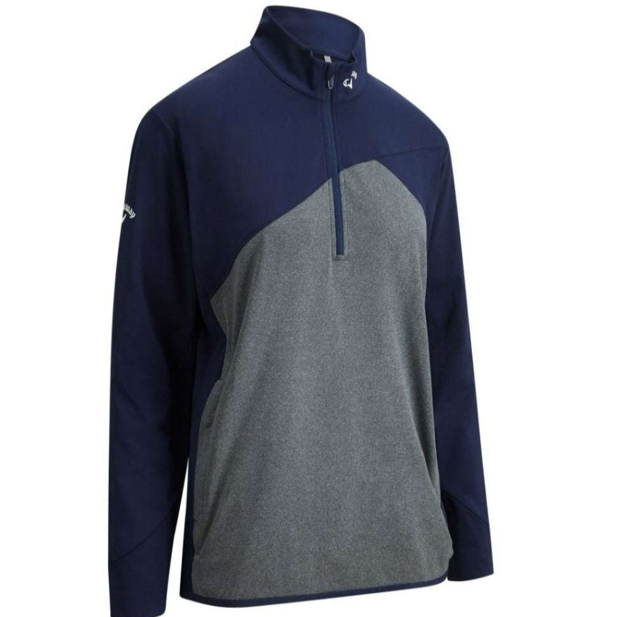 Mid Layers * | Callaway Aquapel 1/4-Zip Golf Pullover Cgkfb050 Peacoat 410