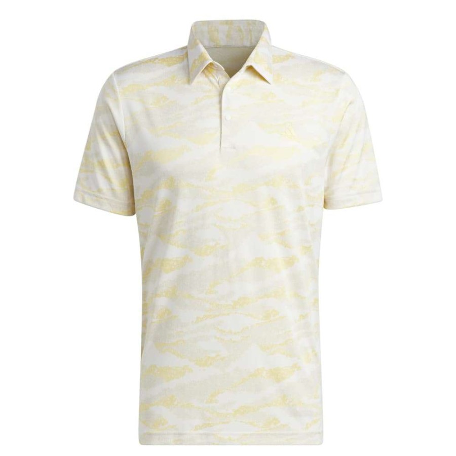 Shirts * | Adidas Horizon Print Golf Polo Shirt Hf6501 White/Bliss/Almost Yellow