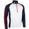 Mid Layers * | Sunderland Aspen Golf Mid Layer Sunmm39 White/Navy/Red-Wned