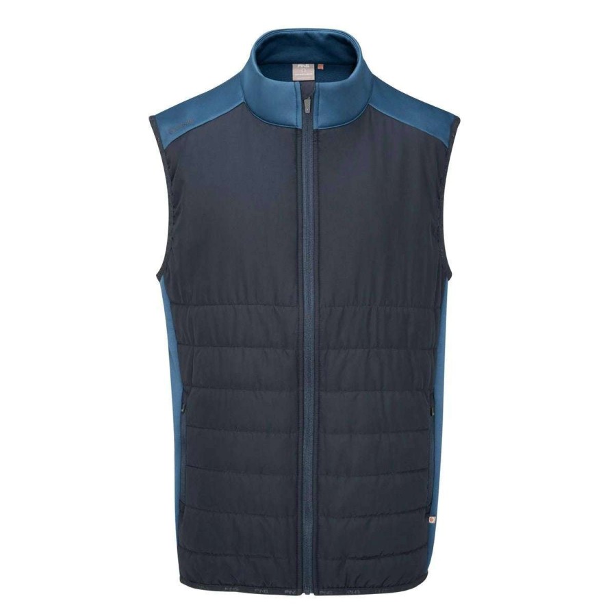 Mid Layers * | Ping Arlo Sensorwarm Full-Zip Golf Vest P03544 Navy/Stormcloud Nsc