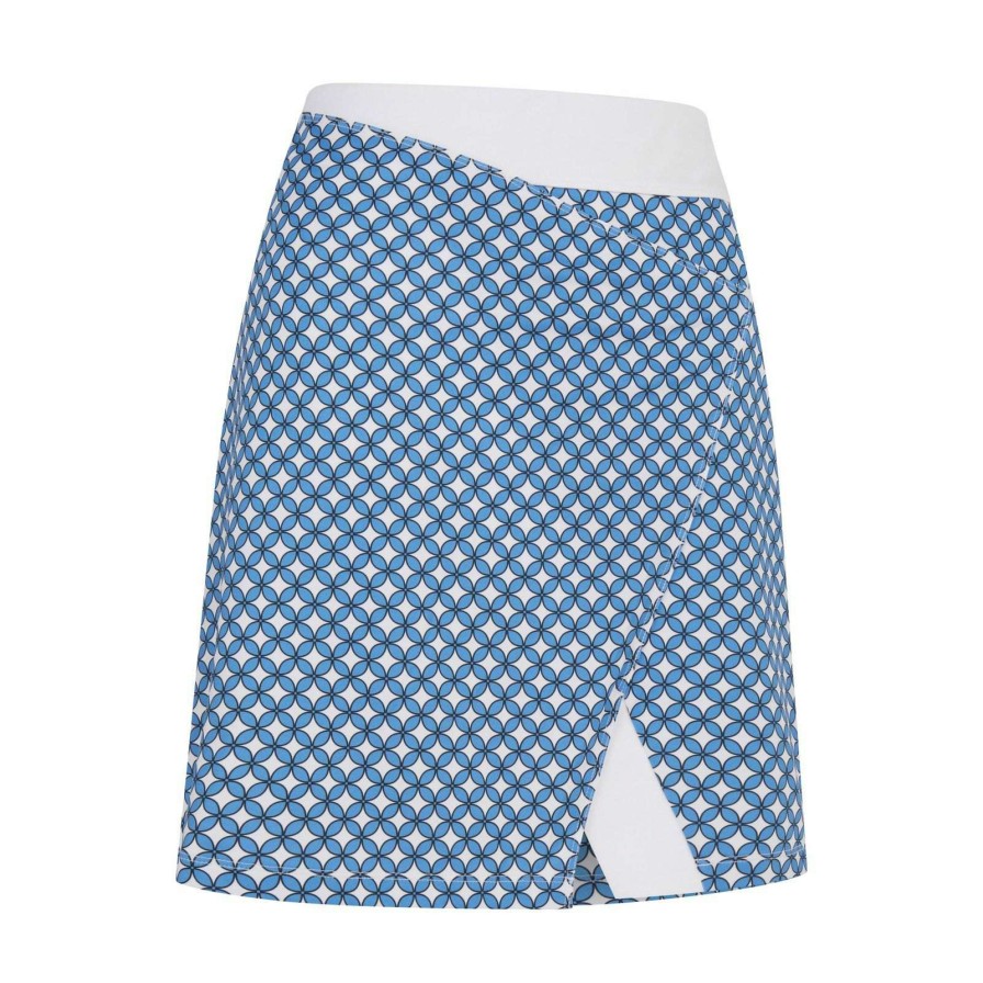 Shorts & Skorts * | Callaway Ladies Floral Geo Wrap Golf Skort Cgkbsc18 Brilliant White 123