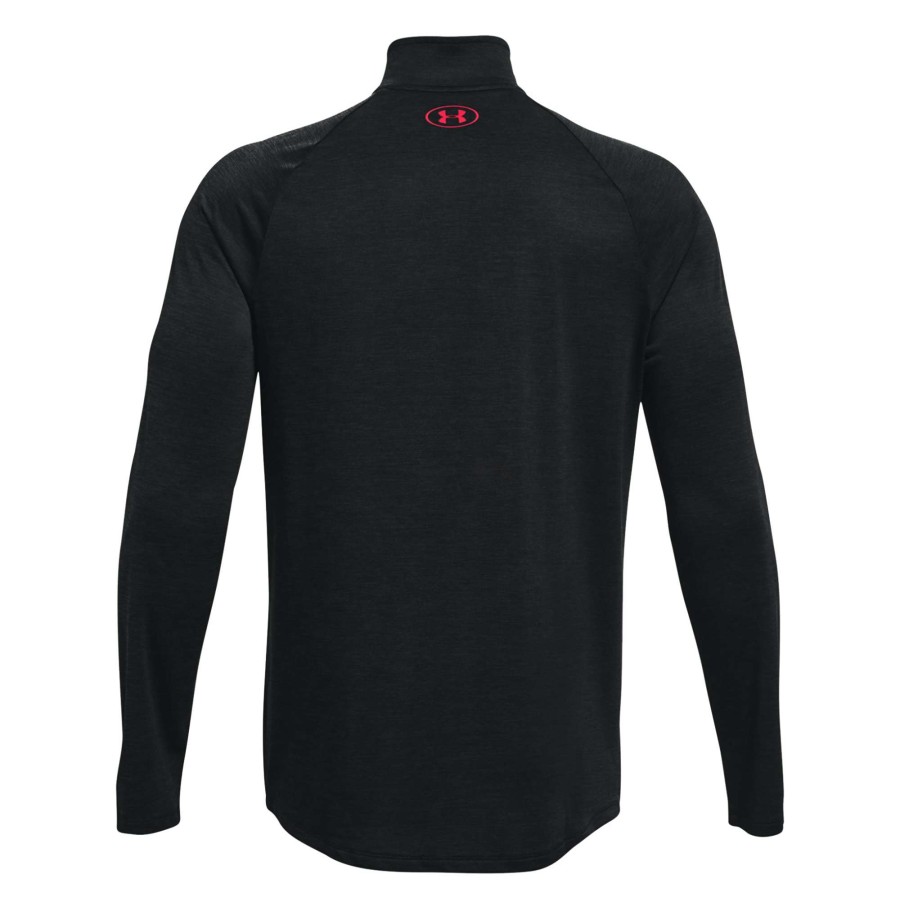 Mid Layers * | Under Armour Tech 2.0 Golf Pullover 1328495 Black/Beta Red 005