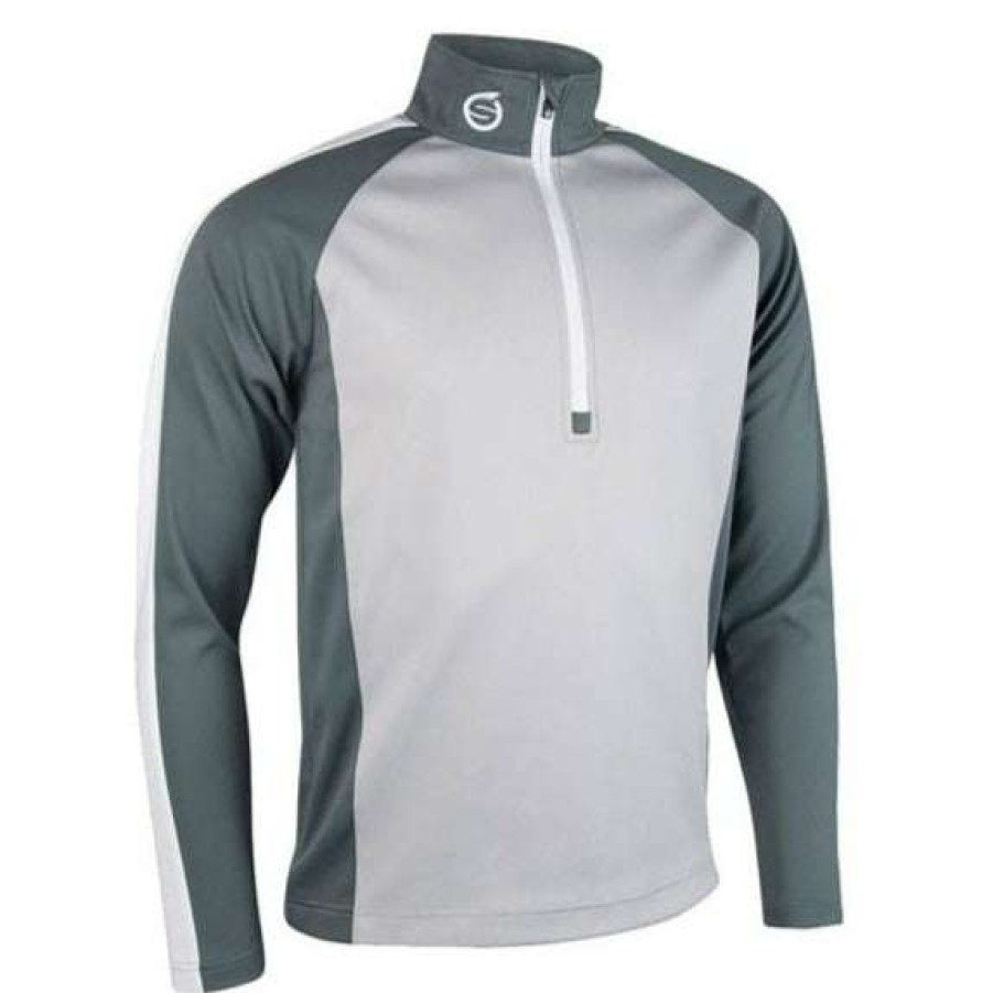 Mid Layers * | Sunderland Aspen Golf Mid Layer Sunmm39 Silver/Gunmetal/White