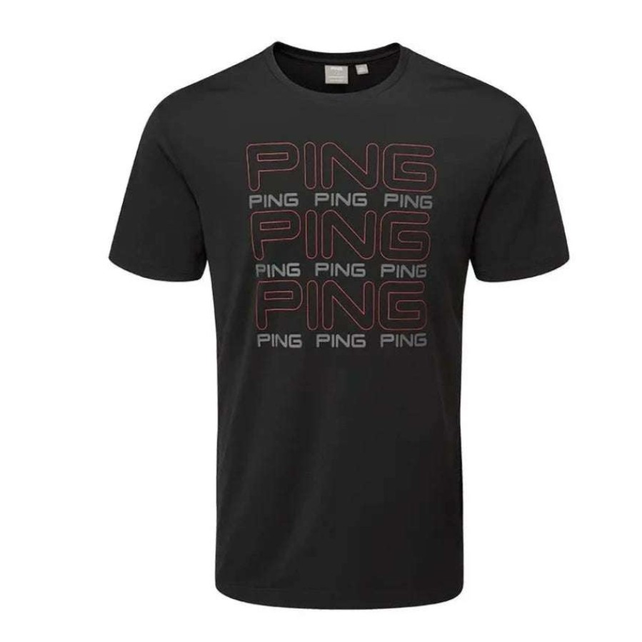 Shirts * | Ping Logo Tee Golf Shirt P03532 Black 060