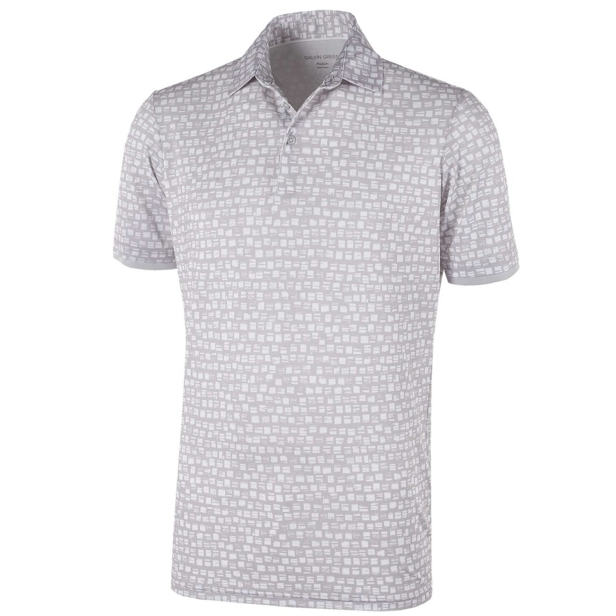 Shirts * | Galvin Green Mack V8+ Golf Shirt G1269 White/Cool Grey 01