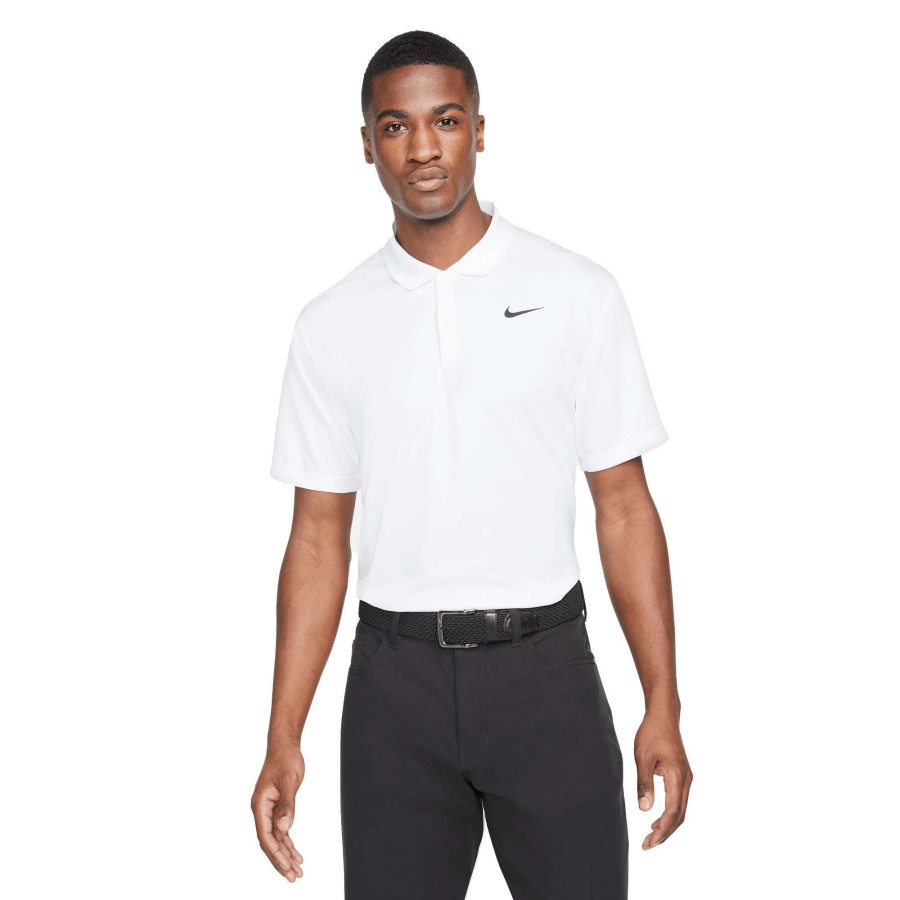 Shirts * | Nike Dri-Fit Victory Solid Golf Shirt Dh0822 White 100