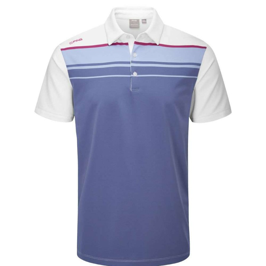 Shirts * | Ping Sinclair Golf Polo Shirt P03521 White Multi