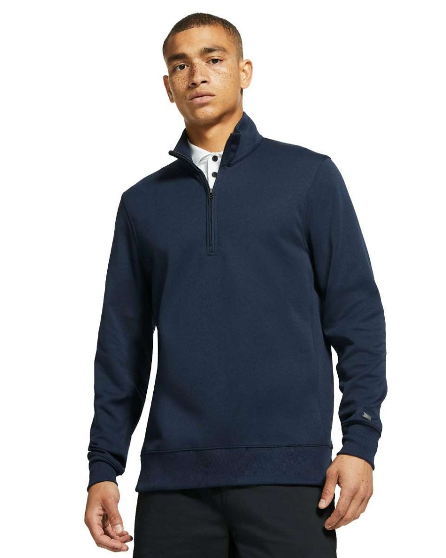 Mid Layers * | Nike Dry Player 1/2-Zip Golf Top Cu9826 Obsidian 451