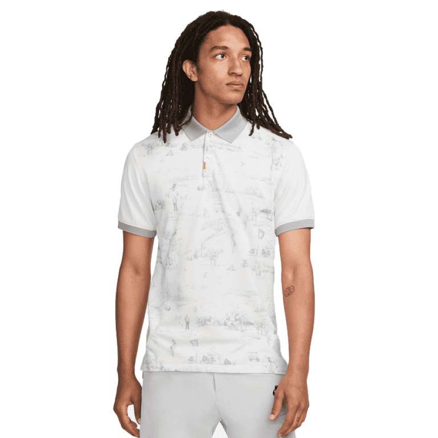 Shirts * | Nike The Open Print Golf Shirt Dn2366 Photon Dust 025