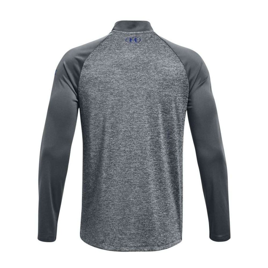 Mid Layers * | Under Armour Tech 2.0 Novelty 1/4 Zip Golf Pullover 1370854 Pitch Grey/Royal 012